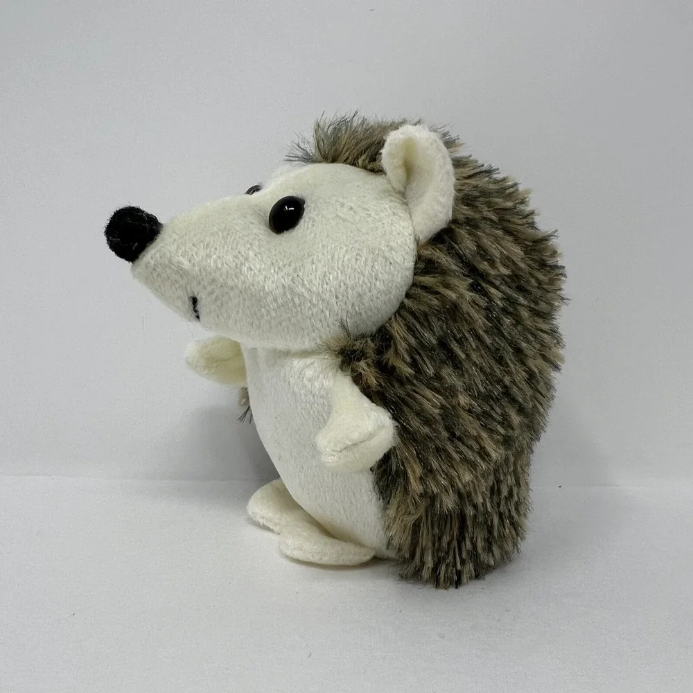 Keychain‎ Hedgehog Stuffed Animal Brown White Soft Plush 4 Inches.